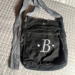 Black Canvas Crossbody Bag